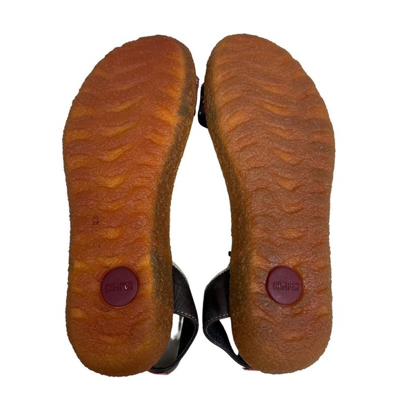Camper Sandals Brown Leather Cross‎ Straps Floral Print Women Size 7 - Picture 7 of 7